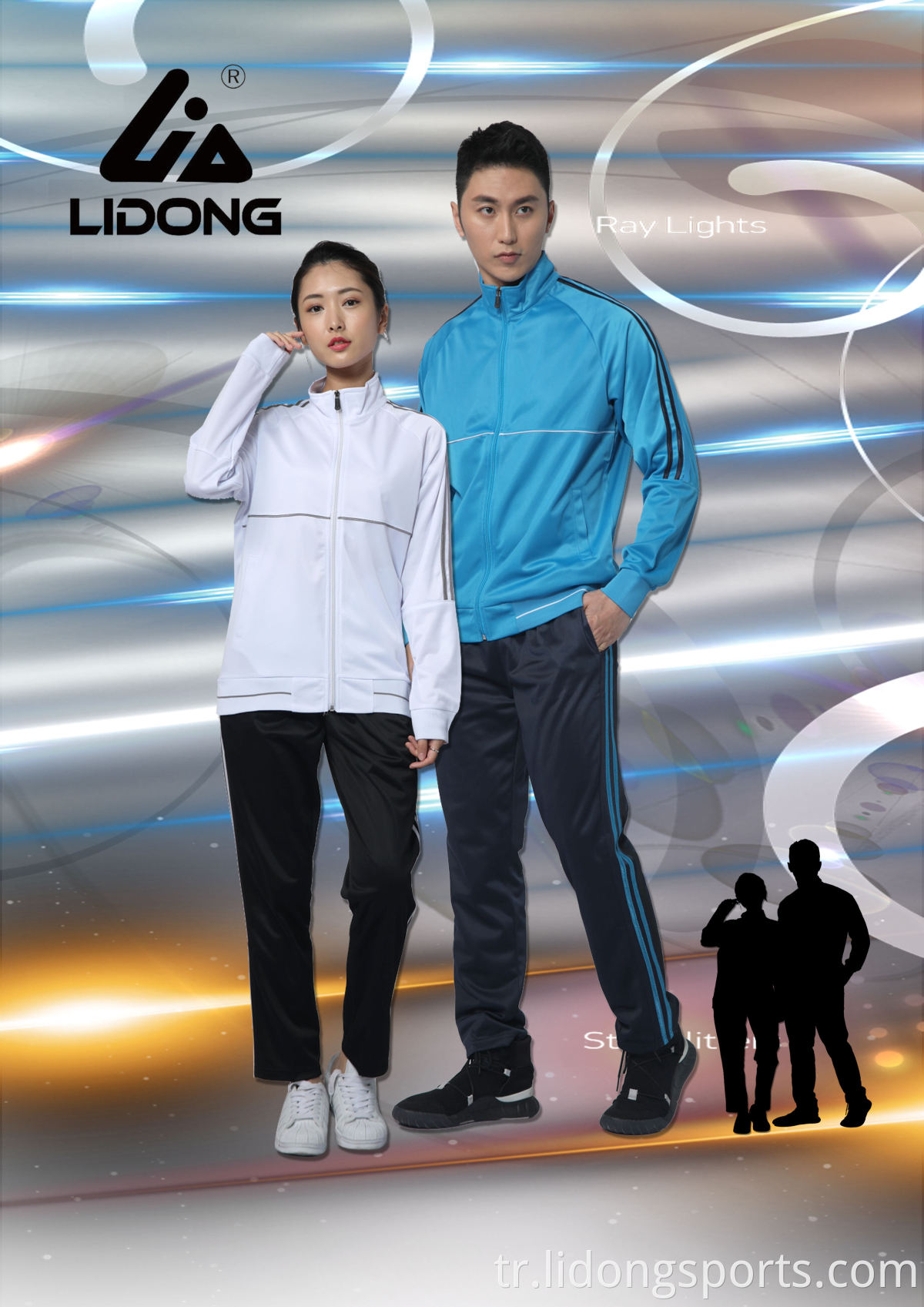 Lidong eşofman özel spor giyim erkekler eşofman kumaş spor salonu kral eşofman